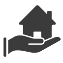 House in hand icon