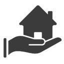 House in hand icon